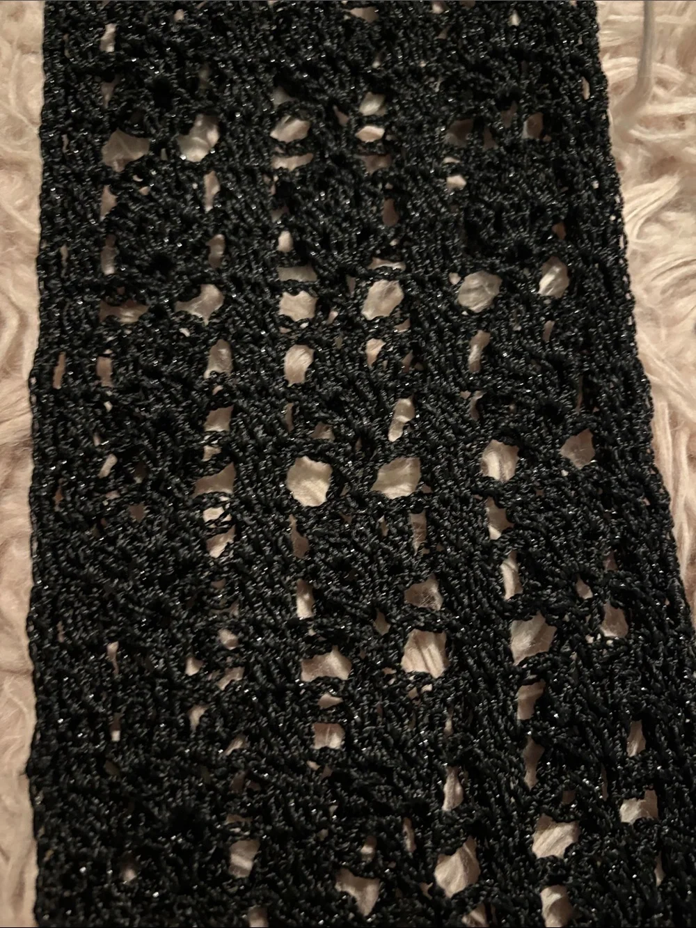 New York & Company Crochet Knit Fringe Scarf/Belt - Picture 8 of 8